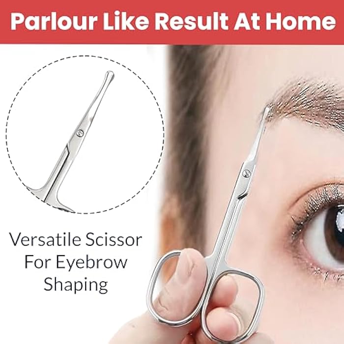 TEMPERIA Scissors for Moustache, Nose Hair, Beard, Eyebrow Cutting Trimming for Men & Women | Small Shaving & Grooming Scissor | Safety Design & Premium Non Rusting Metal | 1 Nasal & 1 Eyebrow Scissor - Image 5